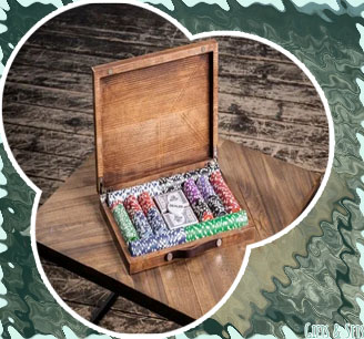 Poker set wooden case